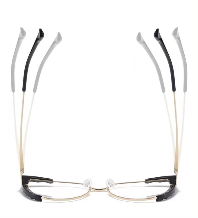 Damskie kocie okulary zerówki do komputera BLUE LIGHT z flexami 25136C róż/złoty