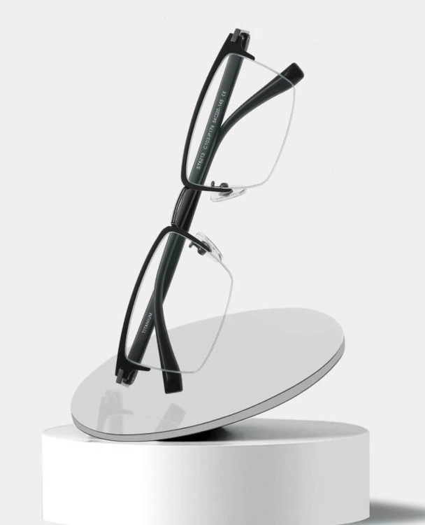 Ultralekkie tytanowe okulary zerówki z filtrem Blue Light do komputera Czarne TN826