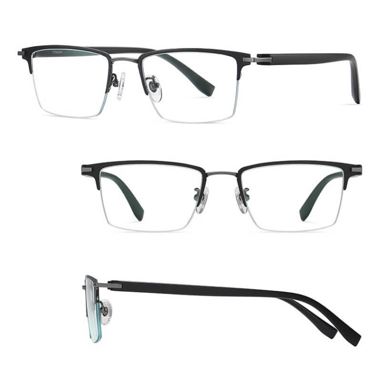 Ultralekkie tytanowe okulary zerówki z filtrem Blue Light do komputera Czarny/Grafit TN826A