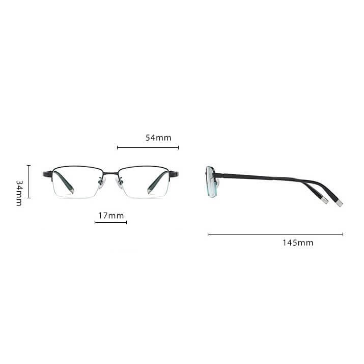 Ultralekkie tytanowe okulary zerówki z filtrem Blue Light do komputera Czarne TN828