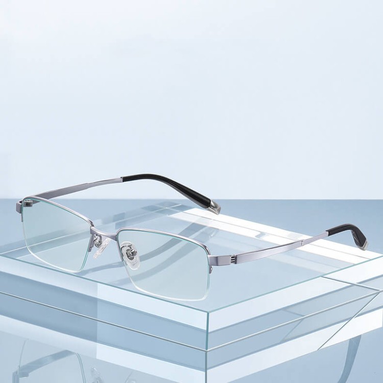 Ultralekkie tytanowe okulary zerówki z filtrem Blue Light do komputera Czarne TN828