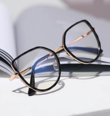 Damskie kocie okulary zerówki do komputera BLUE LIGHT z flexami 25137 black/gold