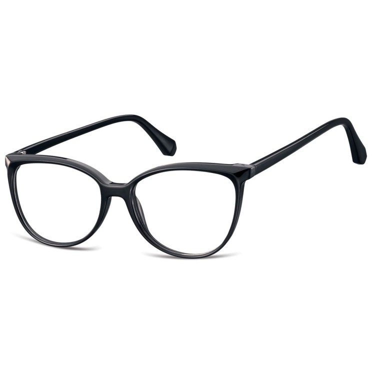 Okulary zerówki Kocie oczy oprawki korekcyjne medium AM67 czarne 
