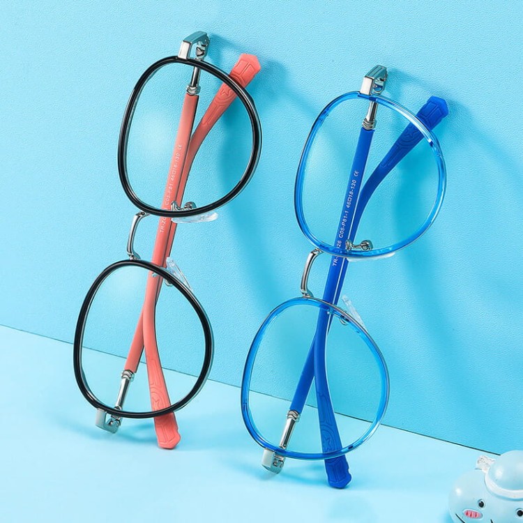 Okulary dla dzieci zerówki do komputera Blue Light SKJ-30 różowe