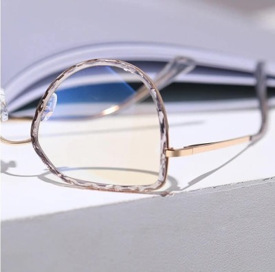 Damskie kocie okulary zerówki do komputera BLUE LIGHT z flexami 25137A szary/złoty