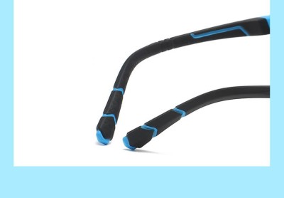 Elastyczne dziecięce okulary przeciwsłoneczne owalne SKD-84 czarno-niebieskie