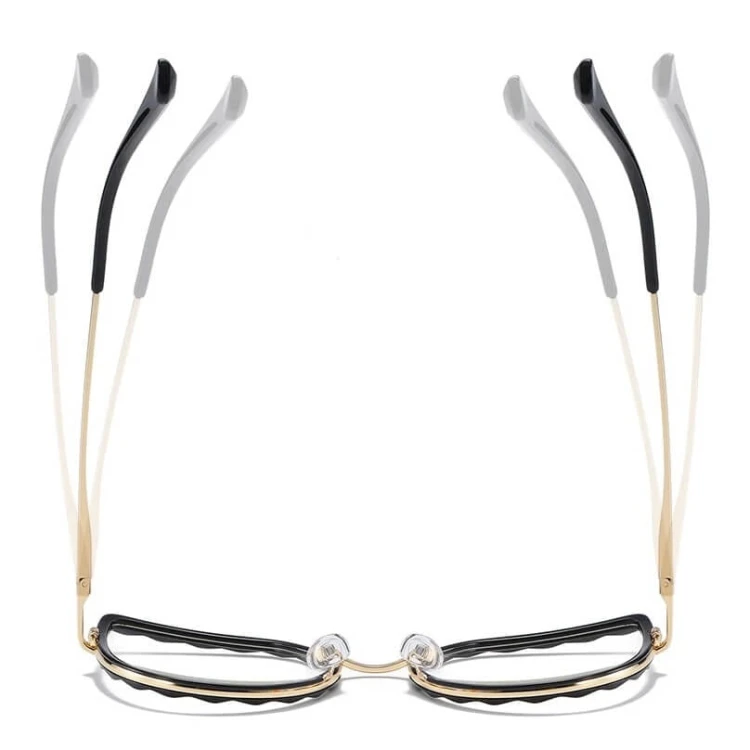 Damskie kocie okulary zerówki do komputera BLUE LIGHT z flexami 25137B peach/gold