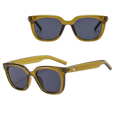 Okulary przeciwsłoneczne z filtrem UV400 STL33C transparentne butelkowa zieleń + akcesoria  