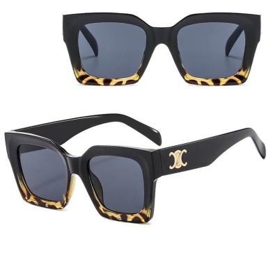 Okulary przeciwsłoneczne z filtrem UV400 STL24C  czarny + panterka + akcesoria