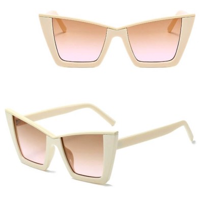 Okulary przeciwsłoneczne Kocie z filtrem UV400 STL31B kremowe + akcesoria 