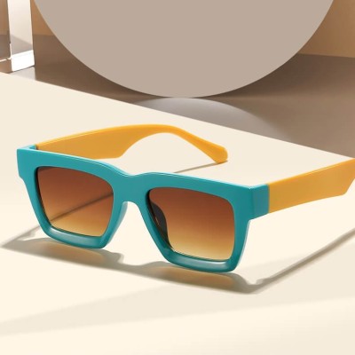 Okulary przeciwsłoneczne z filtrem UV400 STL39B Turkus/Żółty + akcesoria