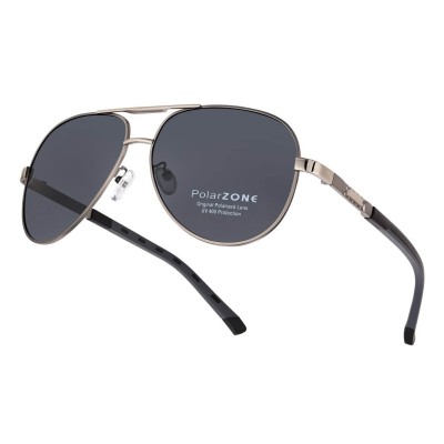 Duże męskie okulary przeciwsłoneczne pilotki z polaryzacją i filtrem UV400 POL-117AV2 PolarZone