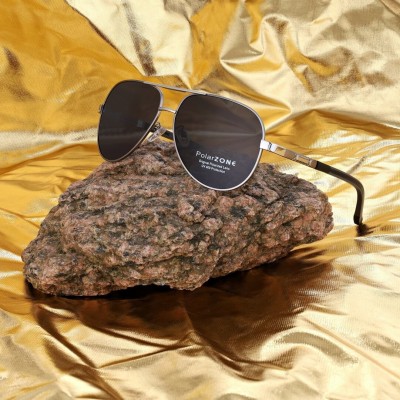 Duże męskie okulary przeciwsłoneczne pilotki z polaryzacją i filtrem UV400 POL-117AV2 PolarZone