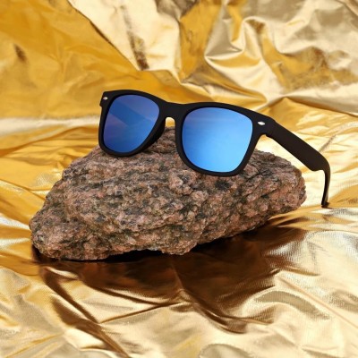 Okulary przeciwsłoneczne nerdy lustrzanki z filtrem UV400 NR-211 Czarny/Niebieski