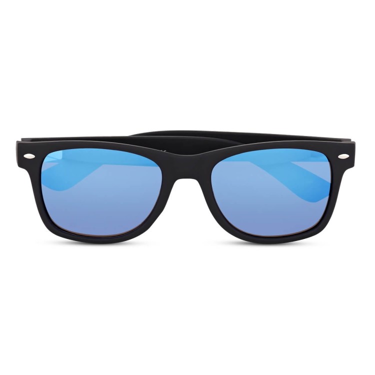 Okulary przeciwsłoneczne nerdy lustrzanki z filtrem UV400 NR-211 Czarny/Niebieski