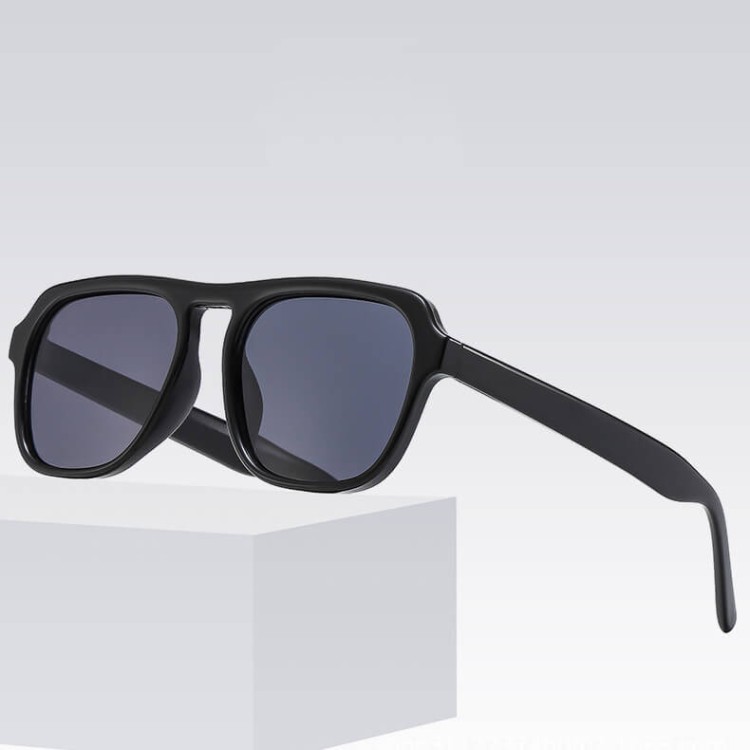 Okulary przeciwsłoneczne z filtrem UV400 pilotki STL38 czarne + akcesoria