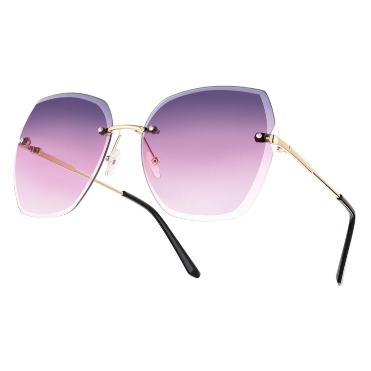 Damskie okulary przeciwsłoneczne glamour z filtrem UV400 STD-92 fioletowe
