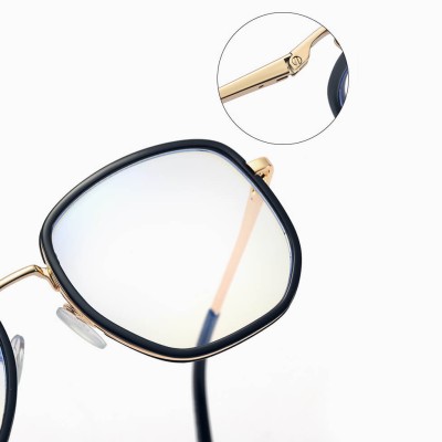 Damskie owalne okulary zerówki do komputera BLUE LIGHT na teleskopach 25155 Czarny/Złoty