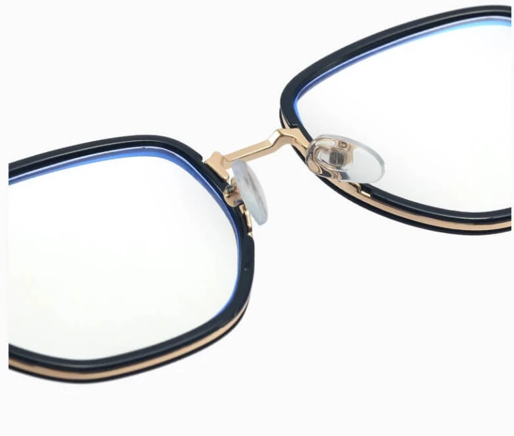 Damskie owalne okulary zerówki do komputera BLUE LIGHT na teleskopach 25155 Czarny/Złoty