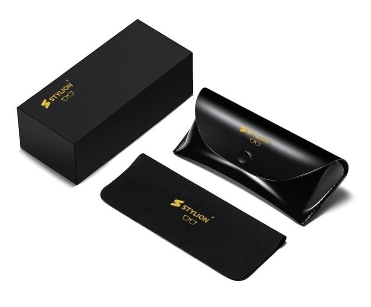 Metalowe okulary zerówki z filtrem Blue Light do komputera 25154A złote/czarne + akcesoria