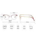 Stalowe Damskie okulary zerówki do komputera oprawki korekcyjne kocie z filtrem Blue Light na teleskopach 25110 wymiary.jpg
