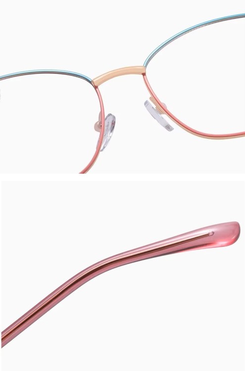 Damskie okulary Kocie  Oczy zerówki do komputera BLUE LIGHT na teleskopach 25156A Różowe Złoto