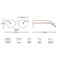 Damskie okulary zerówki do komputera oprawki korekcyjne kocie z filtrem Blue Light 25156 wymiary.jpg