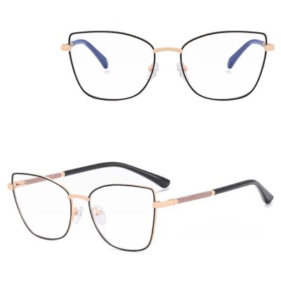 Damskie okulary Kocie  Oczy zerówki do komputera BLUE LIGHT na teleskopach 25156B Czarny/Złoty