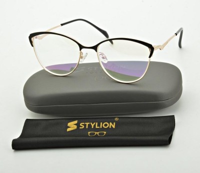 Damskie kocie okulary zerówki z antyrefleksem ST317B moc: 0.00 złoty/czarny