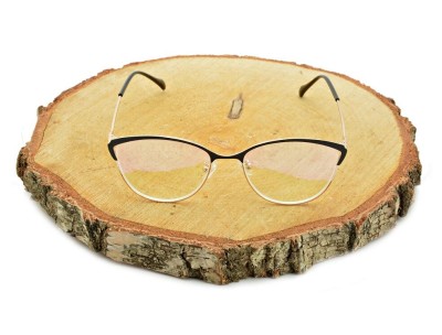 Damskie kocie okulary zerówki z antyrefleksem ST317B moc: 0.00 złoty/czarny