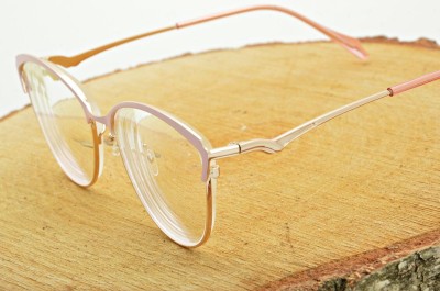 Damskie kocie okulary zerówki z antyrefleksem ST317C moc: 0.00 złoty/różowy