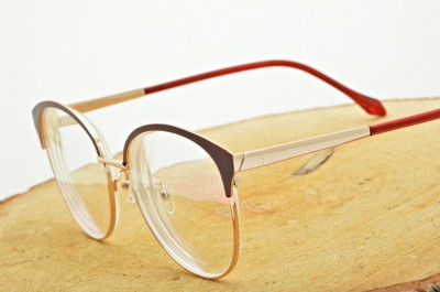 Damskie kocie okulary zerówki z antyrefleksem ST318 moc: 0.00 złoty/bordo