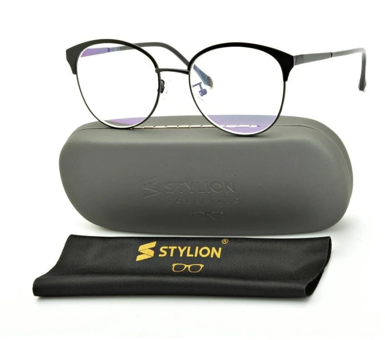 Damskie kocie okulary zerówki z antyrefleksem ST318A moc: 0.00 czarne