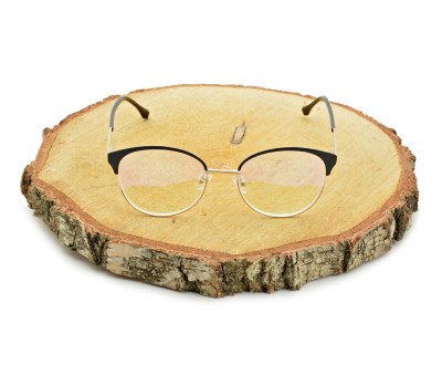 Damskie kocie okulary zerówki z antyrefleksem ST318B moc: 0.00 czarny/złoty