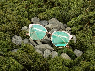 Damskie kocie okulary zerówki z antyrefleksem ST318C moc: 0.00 różowy/złoty