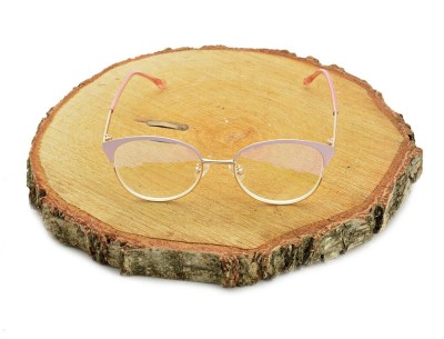 Damskie kocie okulary zerówki z antyrefleksem ST318C moc: 0.00 różowy/złoty