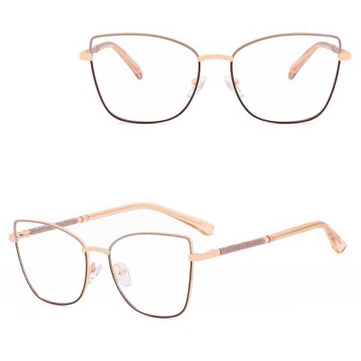 Damskie okulary Kocie  Oczy zerówki do komputera BLUE LIGHT na teleskopach 25156F Beż/Brąz/Złoty