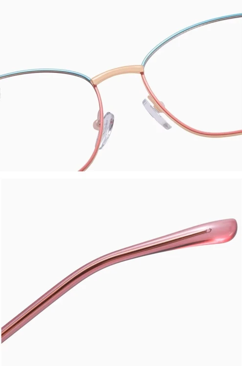 Damskie okulary Kocie  Oczy zerówki do komputera BLUE LIGHT na teleskopach 25156G Turkus/Róż/Złoty