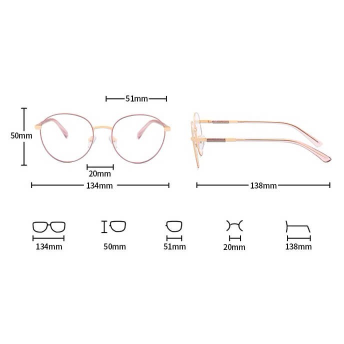 Damskie okulary Lenonki zerówki do komputera BLUE LIGHT na teleskopach 25148D Różowe Złoto