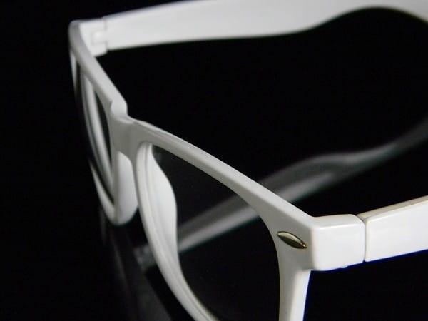 Klasyczne białe okulary zerówki nerdy NR-31