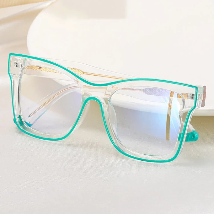 Damskie transparentne okulary zerówki do komputera oprawki korekcyjne kwadratowe z filtrem Blue Light 25157F-.jpg