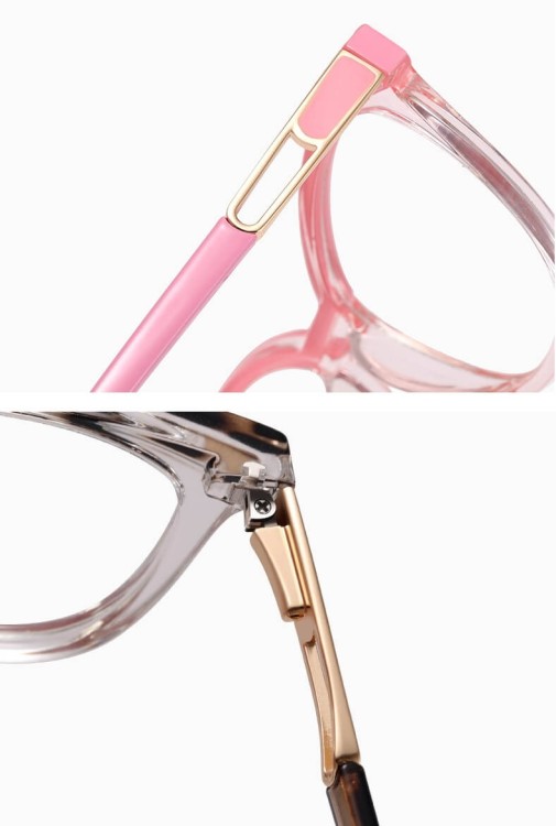 Damskie kocie oczy okulary zerówki do komputera BLUE LIGHT 25144C Jasny fiolet