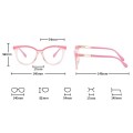 Damskie okulary zerówki do komputera oprawki korekcyjne kocie z filtrem Blue Light 25144 wymiary.jpg