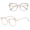 Stalowe Damskie okulary zerówki do komputera oprawki korekcyjne kocie z filtrem Blue Light na teleskopach 25153A.jpg