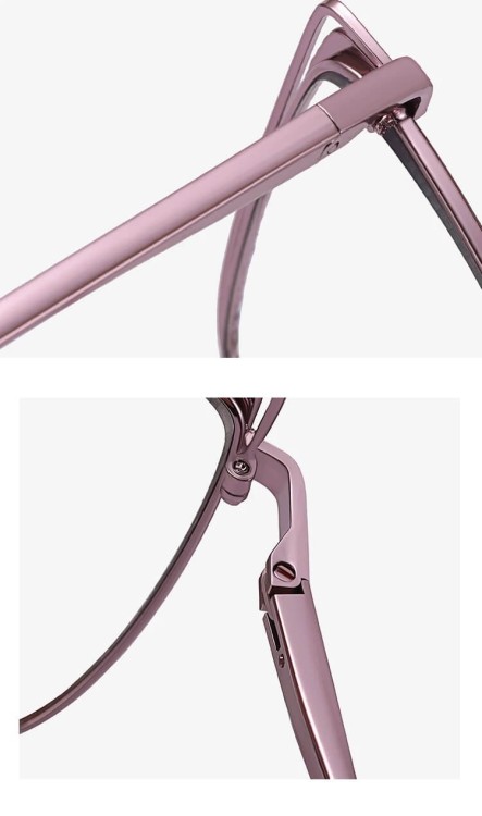 Damskie okulary kocie zerówki do komputera BLUE LIGHT z fleksami 25153D Bordowy