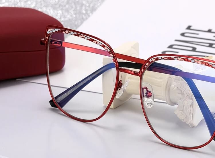 Stalowe Damskie okulary zerówki do komputera oprawki korekcyjne kocie z filtrem Blue Light na teleskopach 25153D-.jpg
