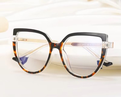 Damskie Okulary NA OBCASIE zerówki do komputera kocie BLUE LIGHT 25159A Czarne/Panterkowe