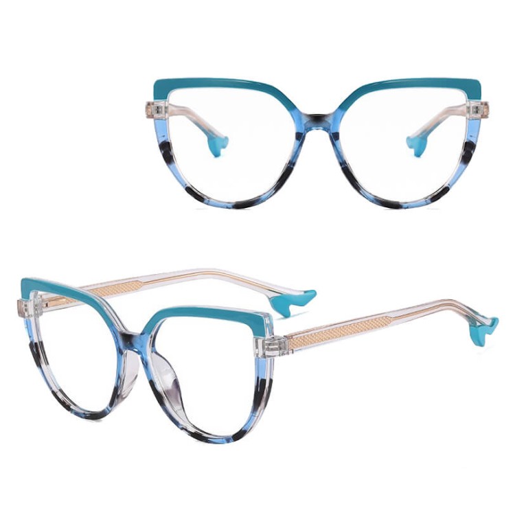 Damskie okulary na obcasie zerówki do komputera oprawki korekcyjne kocie z filtrem Blue Light 25159B.jpg