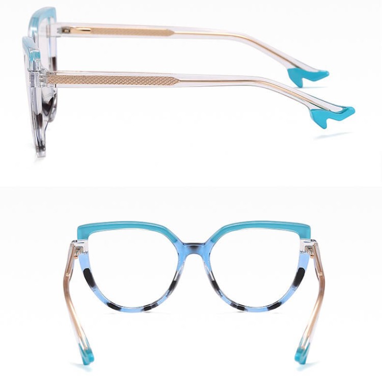 Damskie Okulary NA OBCASIE zerówki do komputera kocie BLUE LIGHT 25159B Błękitno/Panterkowe