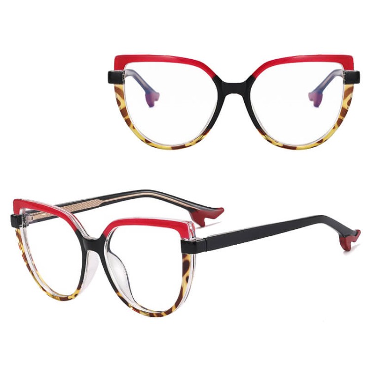 Damskie okulary na obcasie zerówki do komputera oprawki korekcyjne kocie z filtrem Blue Light 25159G.jpg